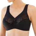 Glamorise MagicLift Embroidered Full Figure Bra 1016 Black Front