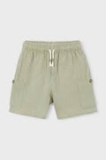 Green Muslin Cargo Shorts