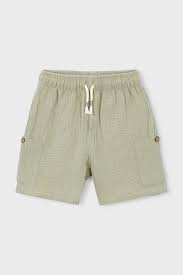 Green Muslin Cargo Shorts