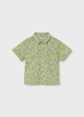 Green Print Button Up Shirts