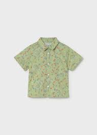 Green Print Button Up Shirts