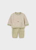 Green Striped Jog Set