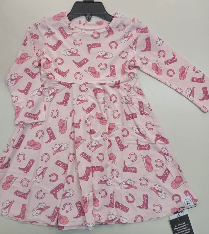 Gwen Cowgirl Long Sleeve Swirly Dress