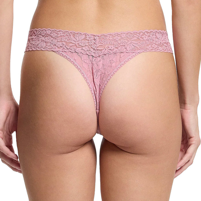 Hanky Panky Flora Lace Original Rise Thong 5B1102 Mauve Orchid Pink Back