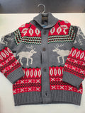 Holiday Elk Shawl Collar Cardigan-Size 5