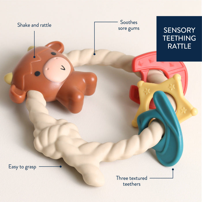 Itzy Ritzy - Ritzy Rattle™ Silicone Teether Rattles: Highland Cow