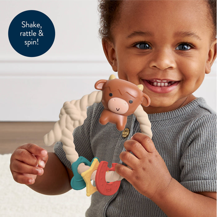 Itzy Ritzy - Ritzy Rattle™ Silicone Teether Rattles: Highland Cow