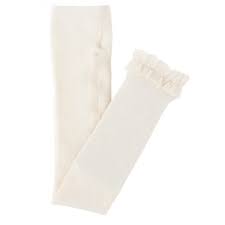 Ivory Footless Ruffled Tights