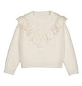 Ivory V-neck Ruffle Sweater