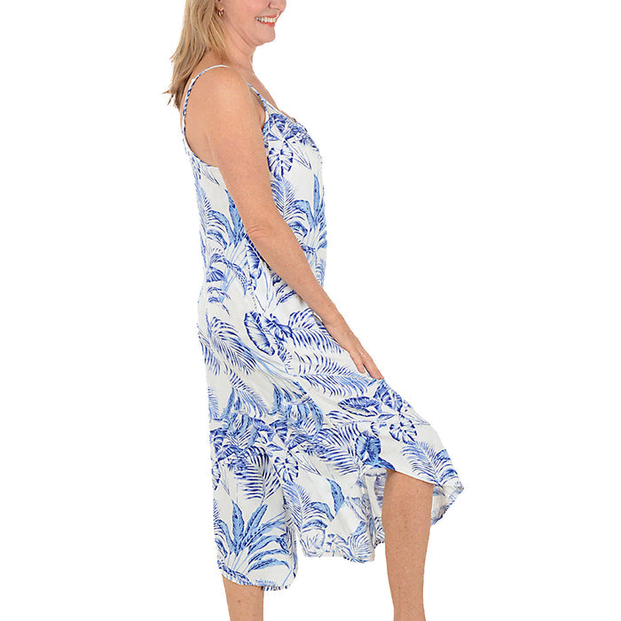 J. Valdi Del Cabo Flowy Jumper Coverup J19176 - White/Blue