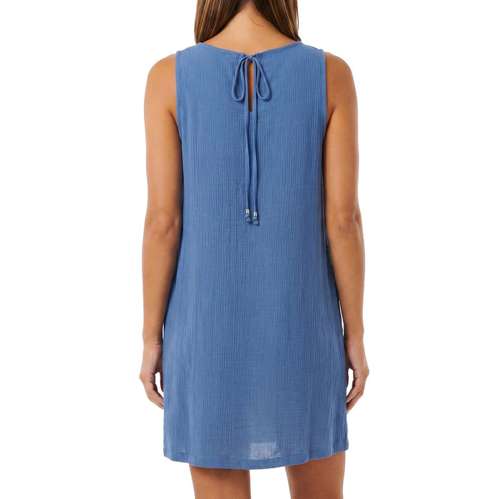 J. Valdi Hac Tie Front Pocket Swim Cover Up Dress J34716 Blue Back