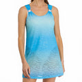 J. Valdi Maldives Ring Tank Dress Cover Up J21385 Aqua White Front