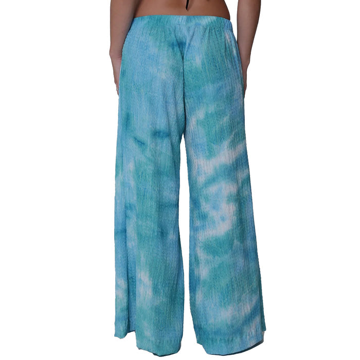 J Valdi Ocean Wide Leg Pant Cover Up J13145 Turquoise Blue Back