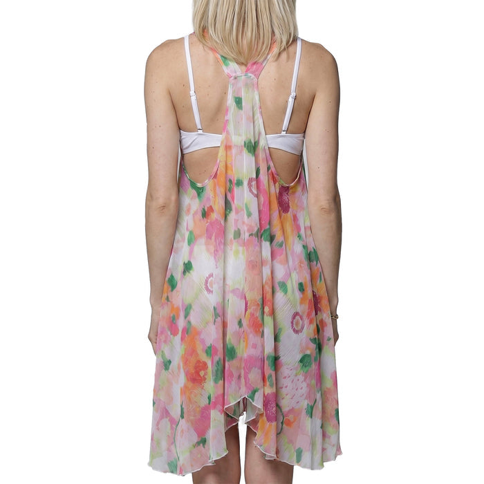 J. Valdi Zinnia Flowy Racerback Dress Cover Up J21116 Pink Orange Back