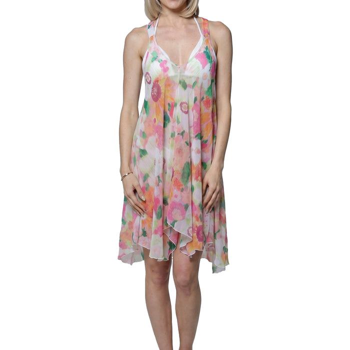 J. Valdi Zinnia Flowy Racerback Dress Cover Up J21116 Pink Orange Set