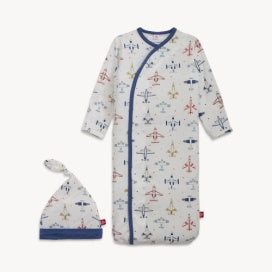 Just Plane Fun Modal Magnetic Gown + Hat-Newborn-3 month