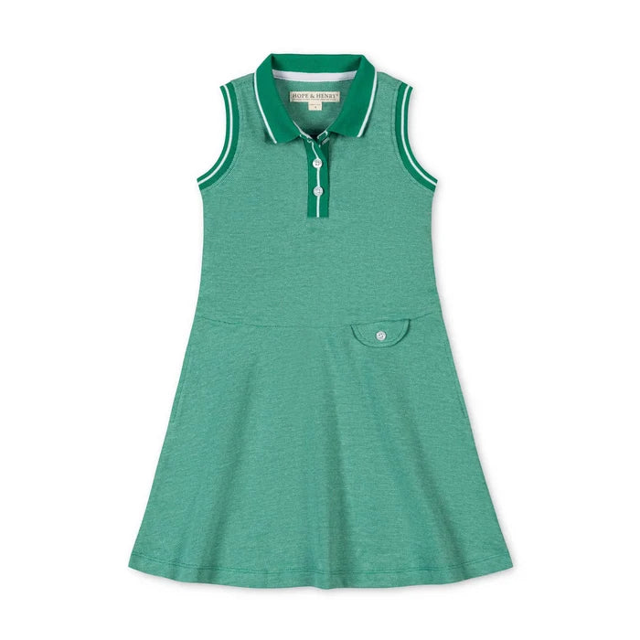 Kelly Green Organic Pique Polo Dress