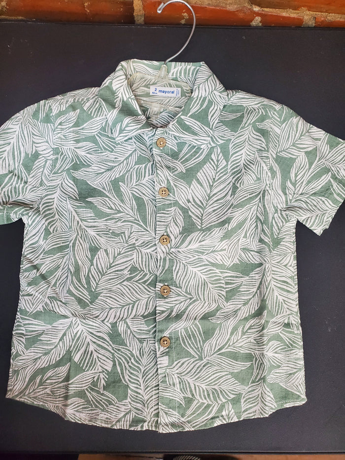 Leaf Print Button Shirt