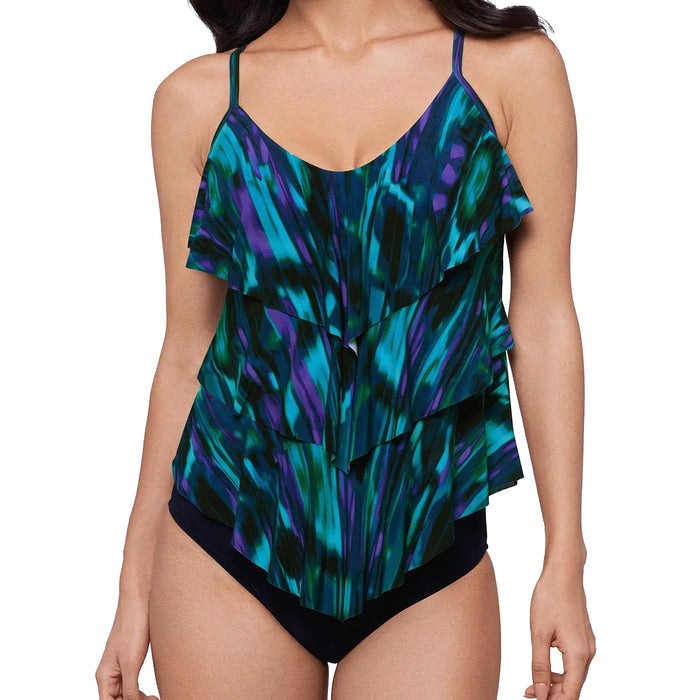 Magicsuit Rita Tankini Top in Rainfall 6660144 Blue Multi Front