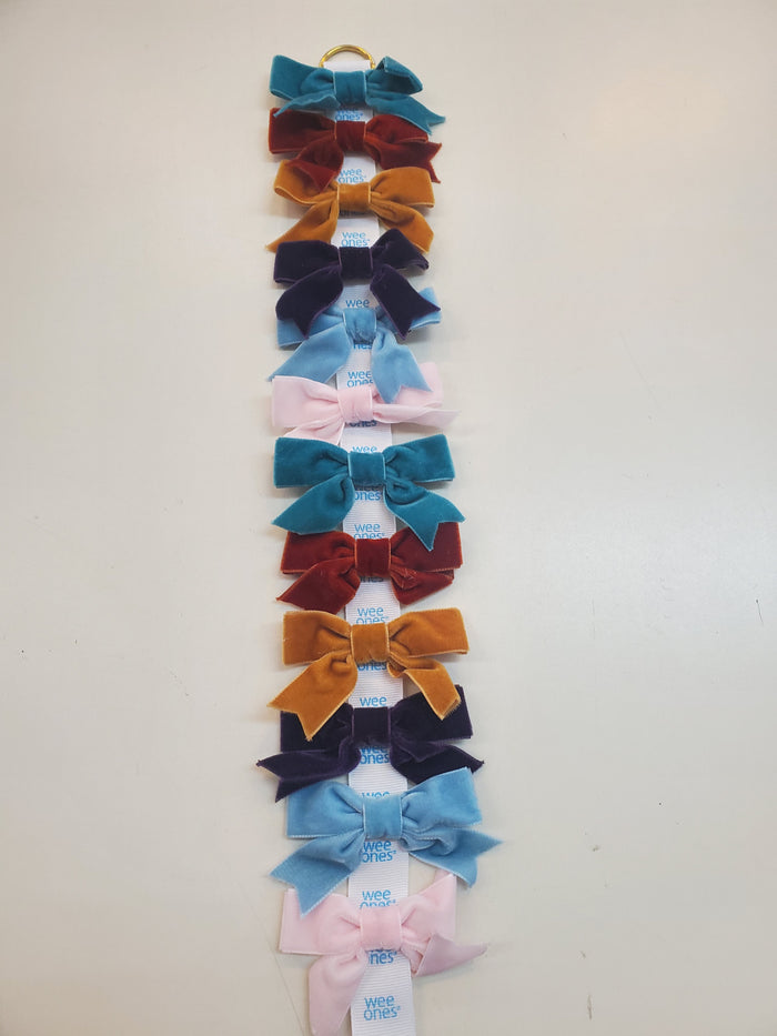 Mini Velvet Bowtie Bow w/ Fancy Tails