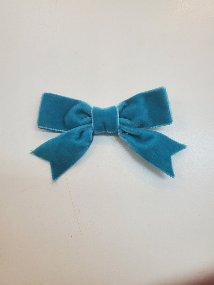 Mini Velvet Bowtie Bow w/ Fancy Tails