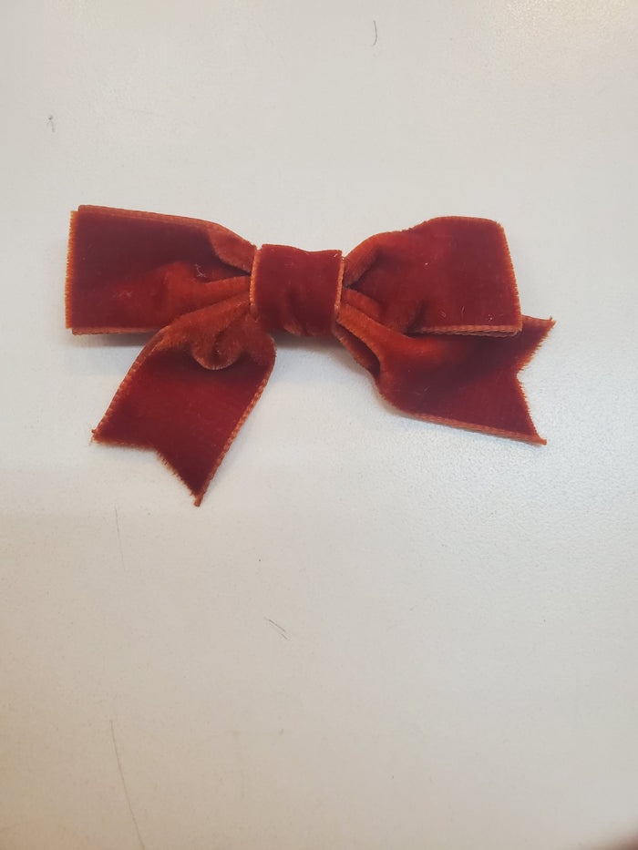 Mini Velvet Bowtie Bow w/ Fancy Tails