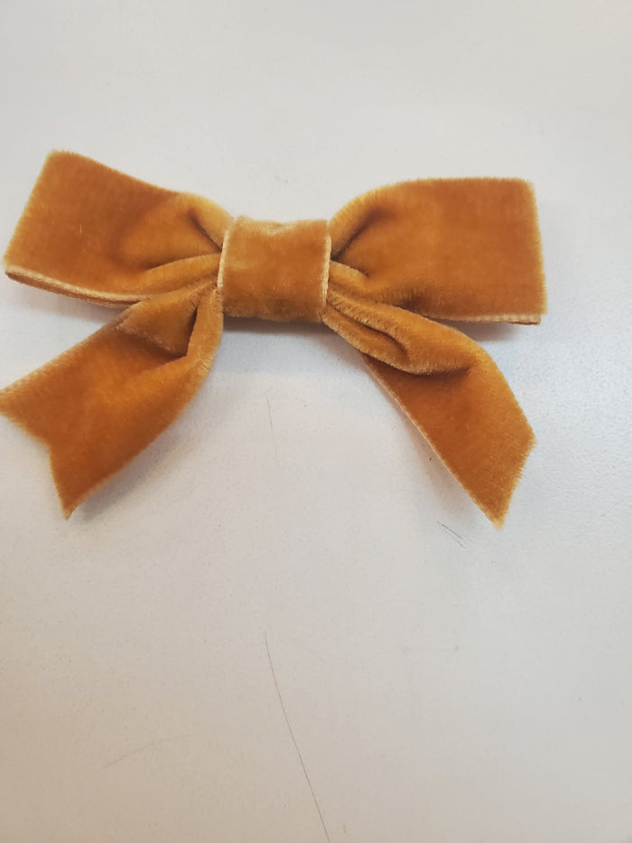 Mini Velvet Bowtie Bow w/ Fancy Tails