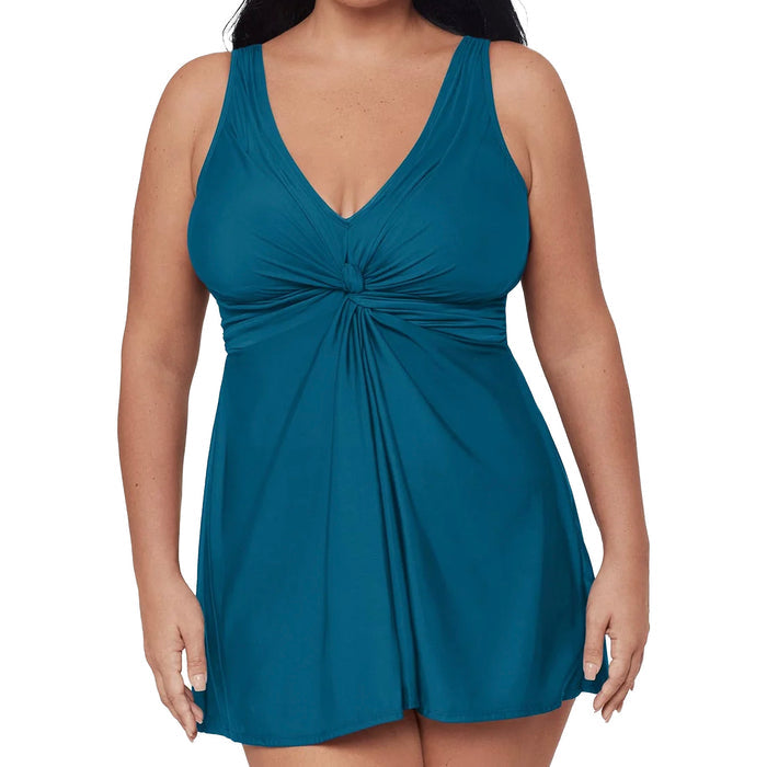 Miraclesuit Marais Swim Dress 6518935 Aegean Front