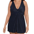 Miraclesuit Plus Size Marais Swim Dress 6518835W Pin Point Front