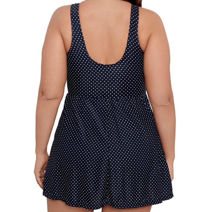 Miraclesuit Plus Size Marais Swim Dress 6518835W Pin Point Back