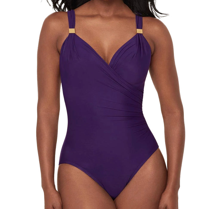 Miraclesuit Razzle Dazzle Siren One‑Piece Swimsuit 6516617 Mulberry Front