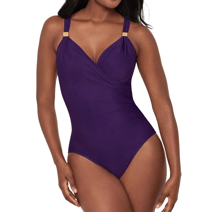 Miraclesuit Razzle Dazzle Siren One‑Piece Swimsuit 6516617 Mulberry Set