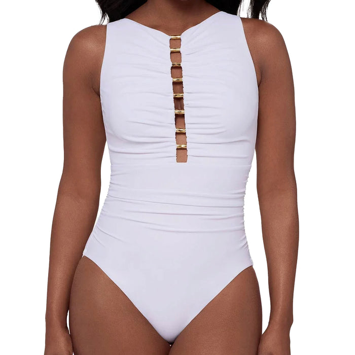 Miraclesuit Swizzle One-Piece Swimsuit 6566197 White Front