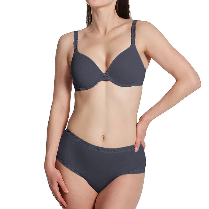 Natori Bliss Cotton Full Brief Panty 755058 Ash Navy Set