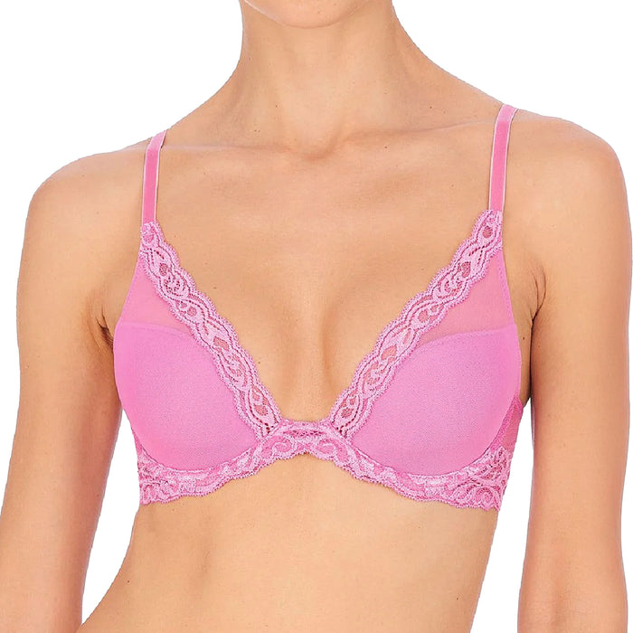 Natori Feathers Contour Plunge Bra 730023 Violet Quartz Front