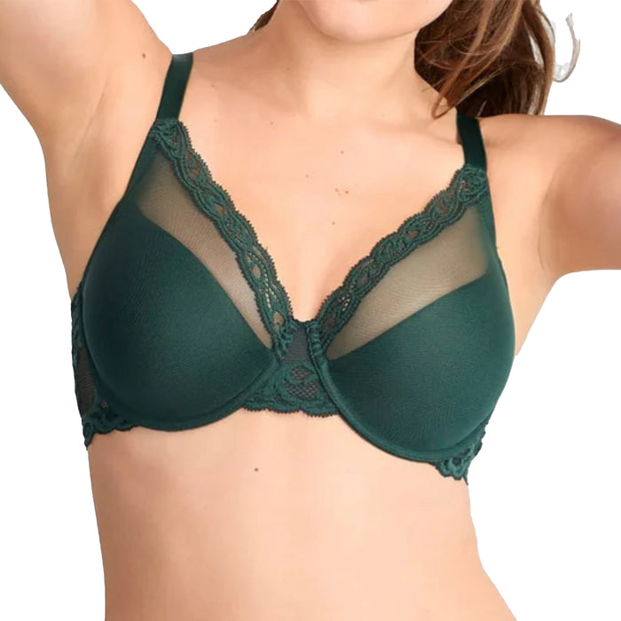 Natori Feathers Full Figure Contour Underwire Bra 741299 Dark Forest Front