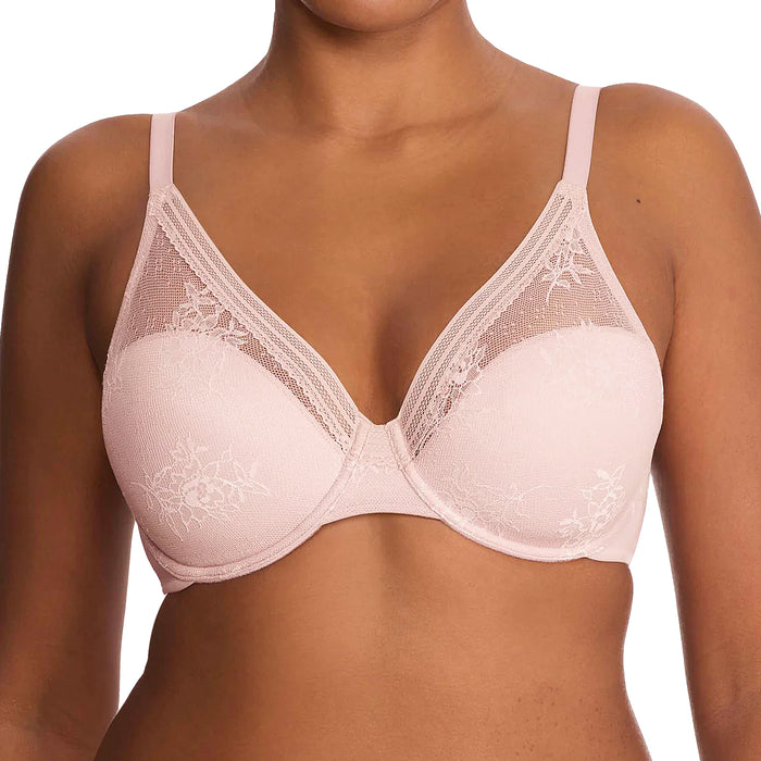Natori Love Lace Full Coverage Plunge T-Shirt Bra 731351 Pink Pearl Warm White Front