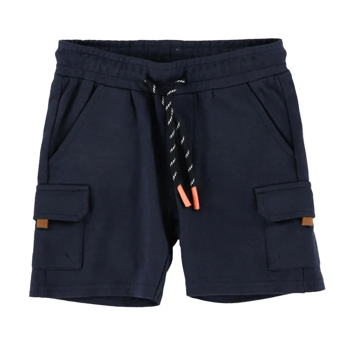 Navy French Cotton CargoShort