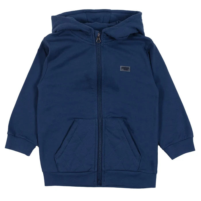 Navy Hooded Zip Jacket