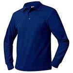 Navy Long Sleeve Pique Knit Shirt