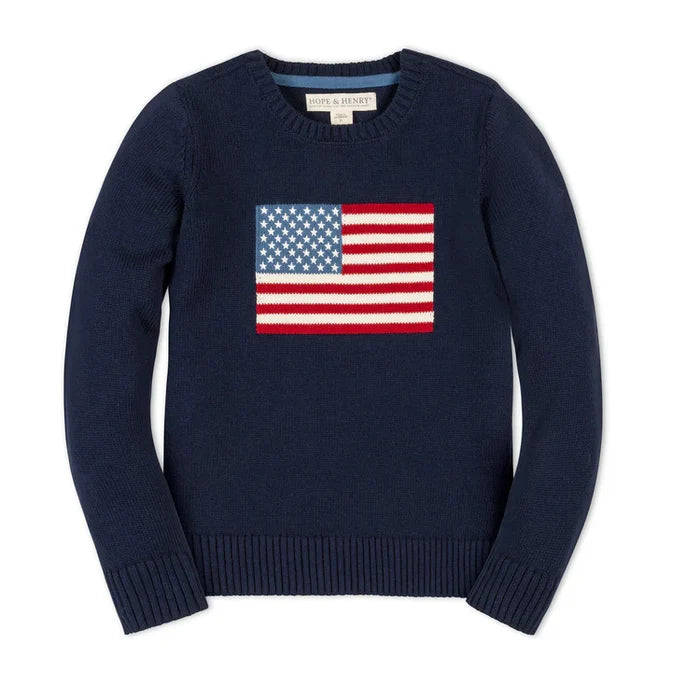 Navy Organic Cotton Flag Sweater