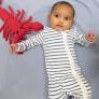 Navy Stripe 2-way Zipper Footie