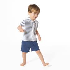 Navy Stripe Polo + Shorts