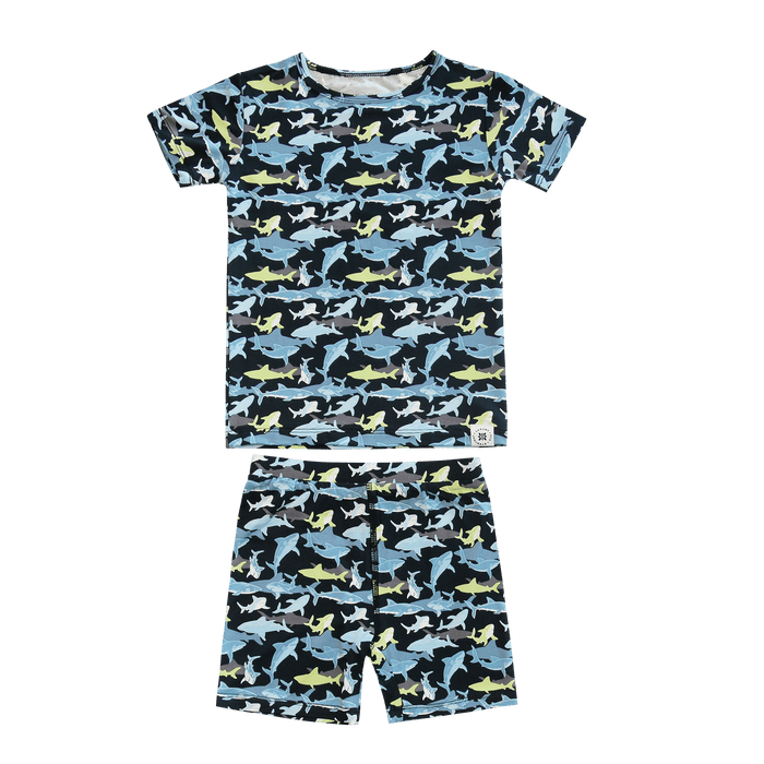 Neon Sharks Summer Pajama Set