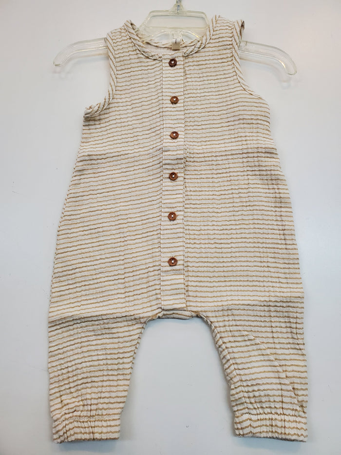 Ocre Woven Stripe Jumpsuit