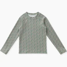 Olive Ditsy Top w/ Finger Hole