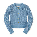 Organic Tweed Stitch Bow Cardigan