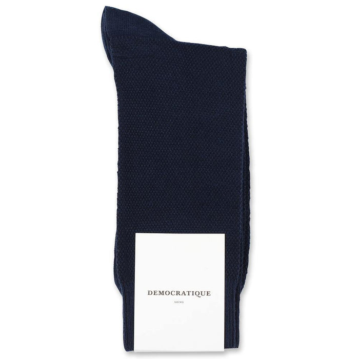 Democratique Socks Originals Champagne Pique Navy - Democratique Socks