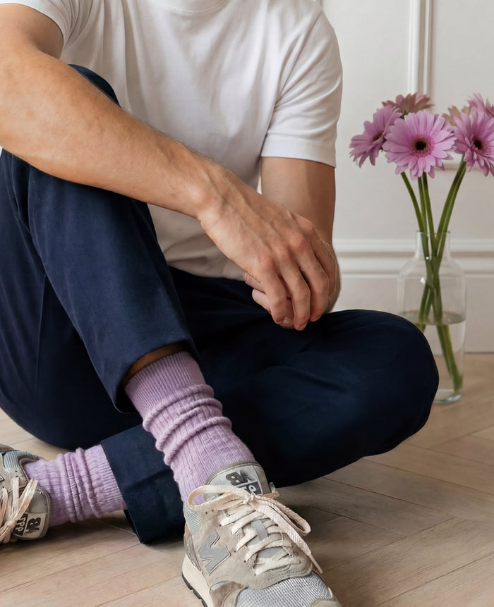 Originals Fine Rib Socks Clear Purple