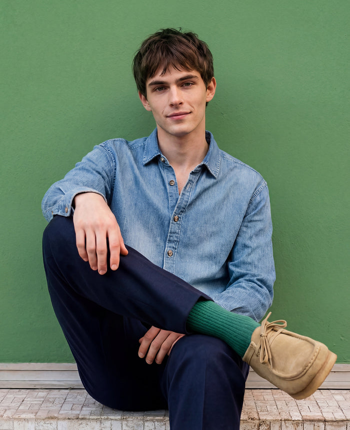 Originals Fine Rib Socks Grass Green
